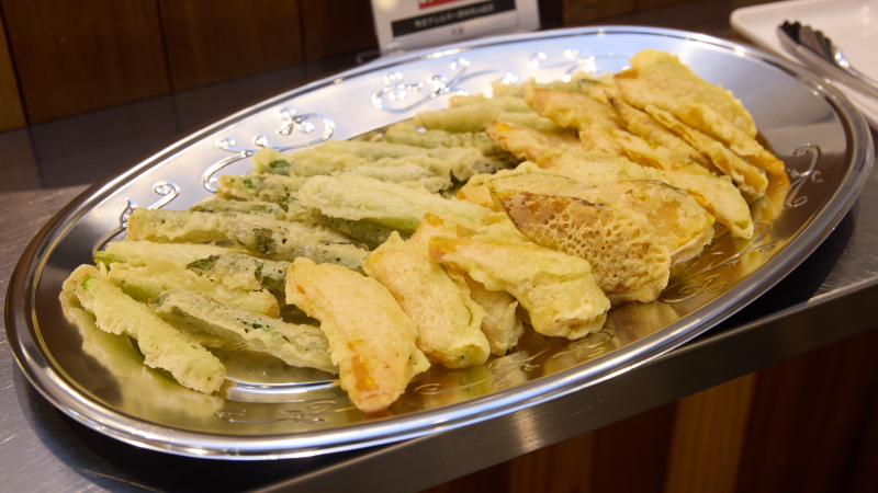 米粉てんぷら粉(かぼちゃ・アスパラ・えびの天ぷら)